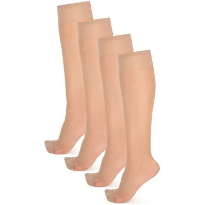 NOQ Meias finas transparentes foscas para mulheres e meninas, meias até o joelho, estilo elegante, confortáveis 15 DEN, espessura ideal para saltos altos, , Natural., Tamanho único NOQ Meias finas transparentes foscas para mulheres e meninas, meias até o joelho, estilo elegante, confortáveis 15 DEN, espessura ideal para saltos altos, , Natural., Tamanho único