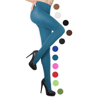 Sesto Senso Meias opacas para mulher 50 Den microfibra 3D, Turquesa Escuro Petrol Sesto Senso Meias opacas para mulher 50 Den microfibra 3D, Turquesa Escuro Petrol