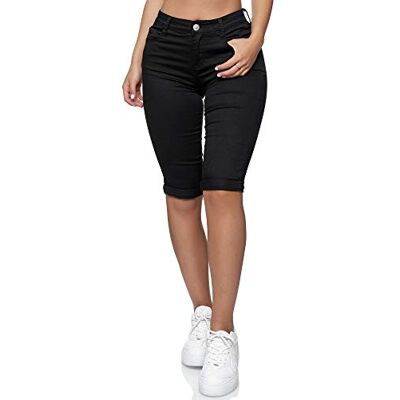 Elara Calças de ganga 3/4 mulher push up bermuda Chunkyrayan, Preto Elara Calças de ganga 3/4 mulher push up bermuda Chunkyrayan, Preto