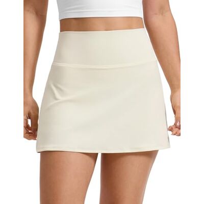 CRZ YOGA Butterluxe Saia de ténis e golfe feminina em forma de A com bolso Forro curto embutido com bolsos, extremamente macio, casual, uma linha, elástico, mini, para mulher CRZ YOGA Butterluxe Saia de ténis e golfe feminina em forma de A com bolso Forro curto embutido com bolsos, extremamente macio, casual, uma linha, elástico, mini, para mulher