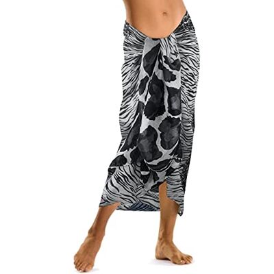 TOSKATOK Senhoras meninas animal impressão páreo saia praia cobertura xaile envoltório TOSKATOK Senhoras meninas animal impressão páreo saia praia cobertura xaile envoltório