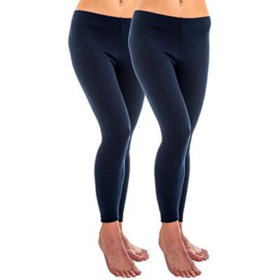 HERMKO 1720 2 Leggings femininas 100% algodão orgânico, Azul Marinho HERMKO 1720 2 Leggings femininas 100% algodão orgânico, Azul Marinho