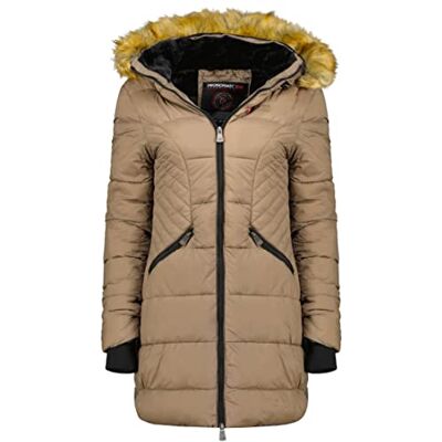 Geographical Norway Abeille Lady Parka Quente Para Mulheres No Outono Inverno Casaco Fino Com Capuz De Pele Sintética Jaqueta À Prova De Vento Rego Elegante Ide, Topo, L Geographical Norway Abeille Lady Parka Quente Para Mulheres No Outono Inverno Casaco Fino Com Capuz De Pele Sintética Jaqueta À Prova De Vento Rego Elegante Ide, Topo, L