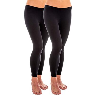 HERMKO 1720 2 Leggings femininas 100% algodão orgânico, Preto, XL HERMKO 1720 2 Leggings femininas 100% algodão orgânico, Preto, XL