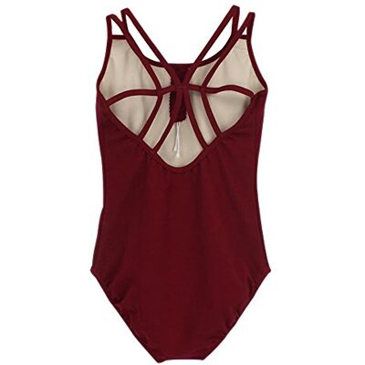 BOZEVON Leotardo de Ballet para Mulher Elegante Dança Balé Camisola de Dança Ginástica Leotardo Clássico Body de Balé (Carmesí) BOZEVON Leotardo de Ballet para Mulher Elegante Dança Balé Camisola de Dança Ginástica Leotardo Clássico Body de Balé (Carmesí)