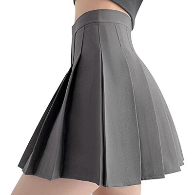 DRESHOW Mulher elástica plissada minissaia básica informal curta saia DRESHOW Mulher elástica plissada minissaia básica informal curta saia