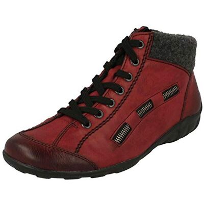 Rieker Jinnie S Mulheres Zip botas casuais com renda, Vermelho vinho anthrazit, 41 UE Rieker Jinnie S Mulheres Zip botas casuais com renda, Vermelho vinho anthrazit, 41 UE