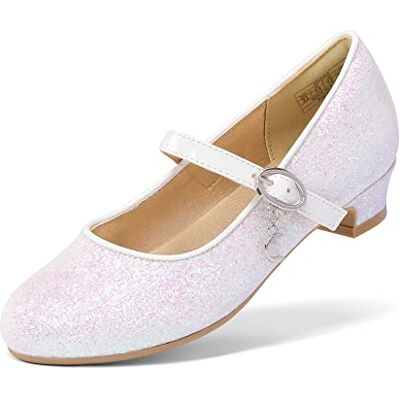 DREAM PAIRS Kids bailarinas menina sapatos de vestir de salto confortáveis para festa Ballet Flats meninas princesa brilhante KFL219, Branco, 32 UE DREAM PAIRS Kids bailarinas menina sapatos de vestir de salto confortáveis para festa Ballet Flats meninas princesa brilhante KFL219, Branco, 32 UE