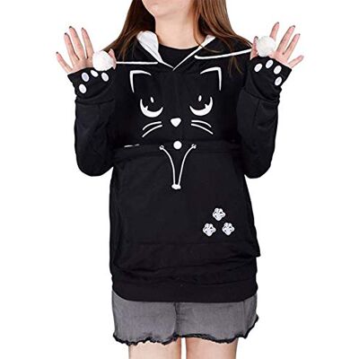 besbomig Camisola com capuz para mulher com grande bolso para gato e cão Super macia e confortável, manga comprida, camisola para gato, sweatshirt, pullover, hoodie, camisola para outono e inverno besbomig Camisola com capuz para mulher com grande bolso para gato e cão Super macia e confortável, manga comprida, camisola para gato, sweatshirt, pullover, hoodie, camisola para outono e inverno