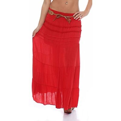 malito more than fashion saia com cinto verão trecho maxi A linha mulher tamanho único (vermelho) malito more than fashion saia com cinto verão trecho maxi A linha mulher tamanho único (vermelho)