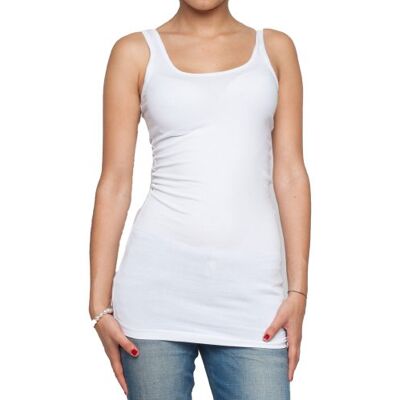 ONLY Onllive Love Long Tank Top Noos. T-shirt de alças para mulher, Branco e ouro, XXL ONLY Onllive Love Long Tank Top Noos. T-shirt de alças para mulher, Branco e ouro, XXL