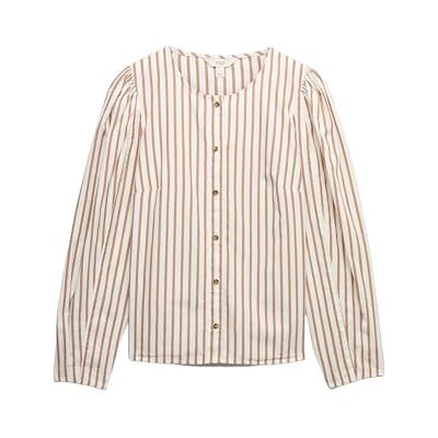 Marks & Spencer Blusa estampada de algodão puro com botões frontais para mulher, ajuste normal Marks & Spencer Blusa estampada de algodão puro com botões frontais para mulher, ajuste normal