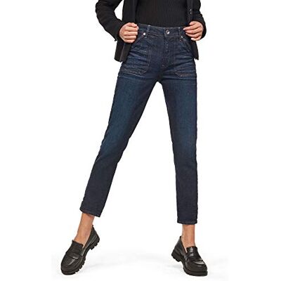 G-STAR RAW Midge Worker High Waist Straight Ankle Calças de ganga para mulher, Azul (Clean Dk Aged ), 24 W/30 L G-STAR RAW Midge Worker High Waist Straight Ankle Calças de ganga para mulher, Azul (Clean Dk Aged ), 24 W/30 L