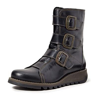 Fly London Scop110fly Botas estilo motociclistaMulher, preto e azul marinho:, 38 UE Fly London Scop110fly Botas estilo motociclistaMulher, preto e azul marinho:, 38 UE