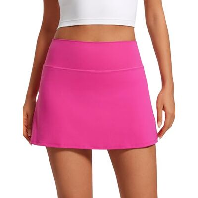 CRZ YOGA Butterluxe Saia de ténis e golfe feminina em forma de A com bolso Forro curto embutido com bolsos, extremamente macio, casual, uma linha, elástico, mini, para mulher CRZ YOGA Butterluxe Saia de ténis e golfe feminina em forma de A com bolso Forro curto embutido com bolsos, extremamente macio, casual, uma linha, elástico, mini, para mulher