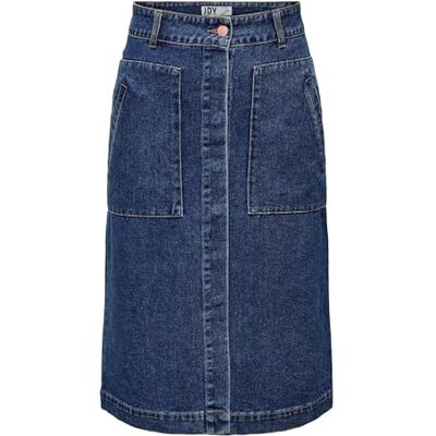 JDY olivia HW Skirt Db Dnm Noos Olivia HW Skirt Db Dnm Noos mulher (pacote de 1), Azul e branco:, XL JDY olivia HW Skirt Db Dnm Noos Olivia HW Skirt Db Dnm Noos mulher (pacote de 1), Azul e branco:, XL