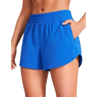 CRZ YOGA Shorts de Corrida com Cintura Alta e Golfinhos para Mulher CRZ YOGA Shorts de Corrida com Cintura Alta e Golfinhos para Mulher