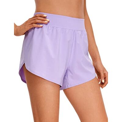 CRZ YOGA Mulheres Calções Desportivos Cintura Média Running Fitness Leve Shorts, Roxo claro CRZ YOGA Mulheres Calções Desportivos Cintura Média Running Fitness Leve Shorts, Roxo claro