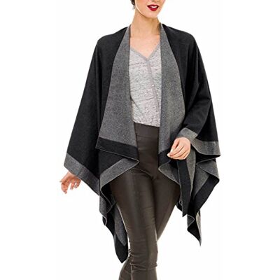 MELIFLUOS DESIGNED IN SPAIN Poncho estola capa para mulher: Xale elegante para primavera outono e inverno, Tamanho único MELIFLUOS DESIGNED IN SPAIN Poncho estola capa para mulher: Xale elegante para primavera outono e inverno, Tamanho único
