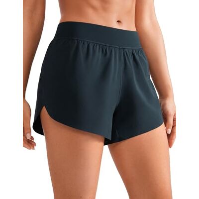 CRZ YOGA Mulheres Calções Desportivos Cintura Média Running Fitness Leve Shorts True Navy 42 CRZ YOGA Mulheres Calções Desportivos Cintura Média Running Fitness Leve Shorts True Navy 42