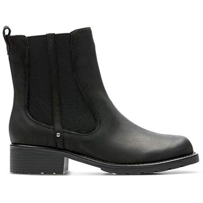 Clarks Orinoco Club Botas para mulher, Preto e vinho: Clarks Orinoco Club Botas para mulher, Preto e vinho: