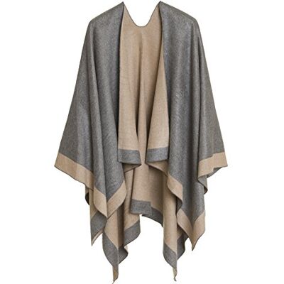 MELIFLUOS DESIGNED IN SPAIN Poncho estola capa para mulher: Xale elegante para primavera outono e inverno, Multicolor, Tamanho único MELIFLUOS DESIGNED IN SPAIN Poncho estola capa para mulher: Xale elegante para primavera outono e inverno, Multicolor, Tamanho único