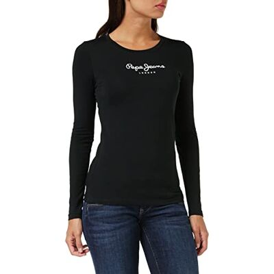 Pepe Jeans New Virginia LS N T-shirt unissexo para adulto, embalagem de 1, Preto (Preto), Médio Pepe Jeans New Virginia LS N T-shirt unissexo para adulto, embalagem de 1, Preto (Preto), Médio