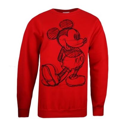 Disney Mickey Sketch T-shirt para mulher, Vermelho Disney Mickey Sketch T-shirt para mulher, Vermelho