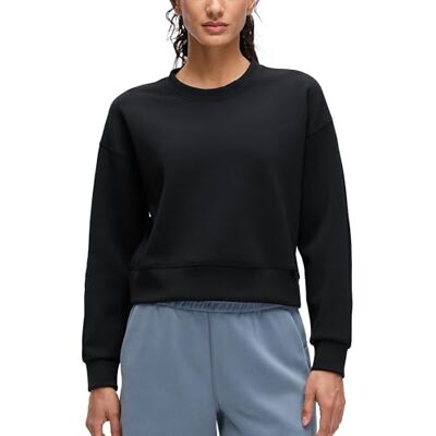 CRZ YOGA Mulheres Camiseta Gola Redonda Sudadera Manga Longa Treino Casual Pulôver Tops Sudaderas Básicas Outono, Preto CRZ YOGA Mulheres Camiseta Gola Redonda Sudadera Manga Longa Treino Casual Pulôver Tops Sudaderas Básicas Outono, Preto