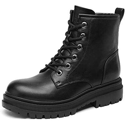 DREAM PAIRS Botas Militares de Mulher para o Inverno com Fecho de Correr, Botas com Atilhos com Sola Antiderrapante, Preto DREAM PAIRS Botas Militares de Mulher para o Inverno com Fecho de Correr, Botas com Atilhos com Sola Antiderrapante, Preto