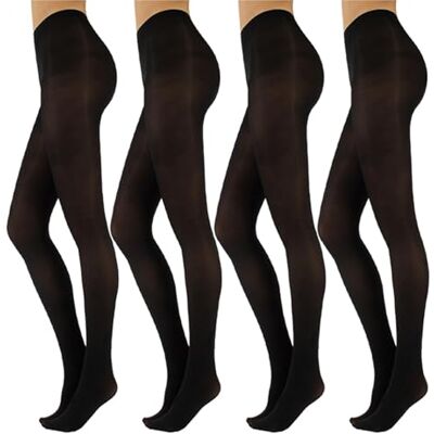 CALZITALY Pack de 4 collants grossos 40 DEN Meias de inverno básicas Preto 50 DEN S/M, L/XL MADE IN ITALY , Preto CALZITALY Pack de 4 collants grossos 40 DEN Meias de inverno básicas Preto 50 DEN S/M, L/XL MADE IN ITALY , Preto
