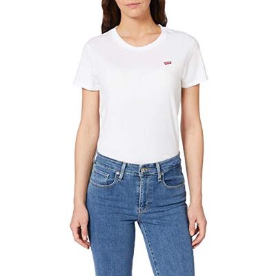 Levi's Camisola feminina The tee T-shirt, Logotipo grande em forma de morcego, Branco, Médio Levi's Camisola feminina The tee T-shirt, Logotipo grande em forma de morcego, Branco, Médio