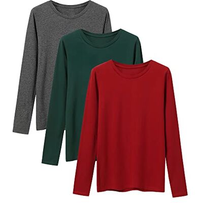 LiKing Camisolas para Mulher Manga Curta Algodão Gola Redonda Top Casual para Verão, Pack de 1/3 6101, L LiKing Camisolas para Mulher Manga Curta Algodão Gola Redonda Top Casual para Verão, Pack de 1/3 6101, L