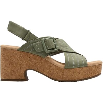 Clarks Nerisa West, sandálias femininas, Sage Nubuck, Clarks Nerisa West, sandálias femininas, Sage Nubuck,