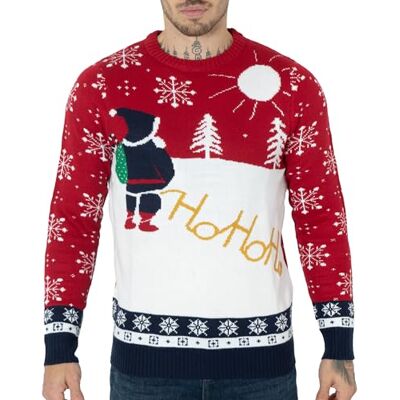 NOROZE Homens mulheres unissexo premium novidade pulóver de malha Christmas Natal camisola duende Jumpers, Ho Ho Pai Natal vermelho, M NOROZE Homens mulheres unissexo premium novidade pulóver de malha Christmas Natal camisola duende Jumpers, Ho Ho Pai Natal vermelho, M