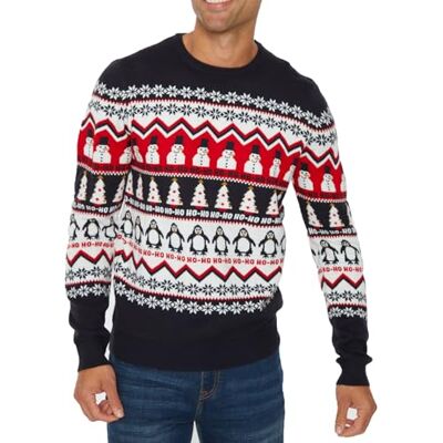 NOROZE Homens Jerseys natalícias unissexo divertido novidade ilha justa pai Natal festa travesso feo Natal Pull-Over de malha mulheres camisola Chompa, Hoho Snowman Penguin Marina NOROZE Homens Jerseys natalícias unissexo divertido novidade ilha justa pai Natal festa travesso feo Natal Pull-Over de malha mulheres camisola Chompa, Hoho Snowman Penguin Marina