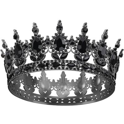 DRESHOW Tiara redonda coroa redonda completa rainha de cristal tiaras barrocas diamantes de imitação brilhantes para meninas e mulheres casamento festa de aniversário DRESHOW Tiara redonda coroa redonda completa rainha de cristal tiaras barrocas diamantes de imitação brilhantes para meninas e mulheres casamento festa de aniversário