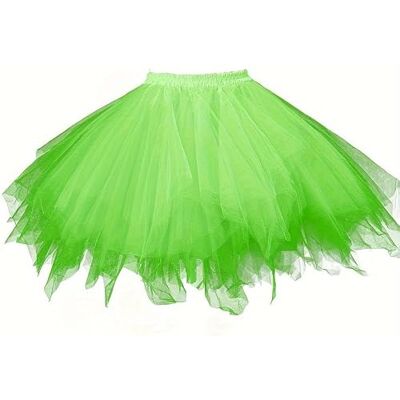 Boolavard Saia tutu dos anos 80 para mulher adulta, saiote de tule em camadas, tutu de Halloween, Verde claro Boolavard Saia tutu dos anos 80 para mulher adulta, saiote de tule em camadas, tutu de Halloween, Verde claro