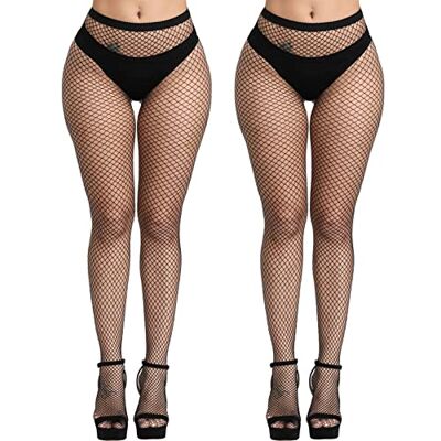 DRESHOW Mulheres sexy elástico meias de cintura alta de grade meias de malha meia-calça DRESHOW Mulheres sexy elástico meias de cintura alta de grade meias de malha meia-calça