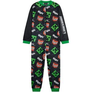 Get Trend Pijama inteiro criança e adolescente, pijama polar infantil de uma peça com fecho de correr, macacão confortável para o inverno, Minecraft preto Get Trend Pijama inteiro criança e adolescente, pijama polar infantil de uma peça com fecho de correr, macacão confortável para o inverno, Minecraft preto