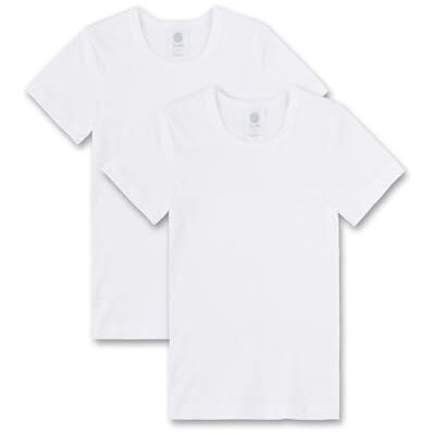 Sanetta 2er Pack T-Shirts, 300100 t-shirt sem mangas para crianças (pack de 2), branco (branco 10) Sanetta 2er Pack T-Shirts, 300100 t-shirt sem mangas para crianças (pack de 2), branco (branco 10)