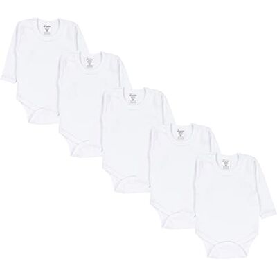 TupTam Body bebé para criança, conjunto de 5 bodies, algodão OEKO-TEX, roupa para bebé e criança 0-3 meses, manga comprida TupTam Body bebé para criança, conjunto de 5 bodies, algodão OEKO-TEX, roupa para bebé e criança 0-3 meses, manga comprida