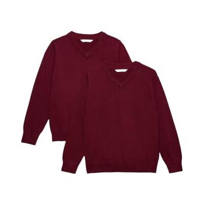 Marks & Spencer Conjunto de 2 camisolas escolares unissexo puro algodão (3-18 anos) para crianças unissexo Marks & Spencer Conjunto de 2 camisolas escolares unissexo puro algodão (3-18 anos) para crianças unissexo