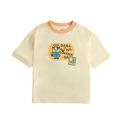 Marks & Spencer T-shirt 100 % algodão com estampado Minions™ (2-8 anos) para crianças Marks & Spencer T-shirt 100 % algodão com estampado Minions™ (2-8 anos) para crianças