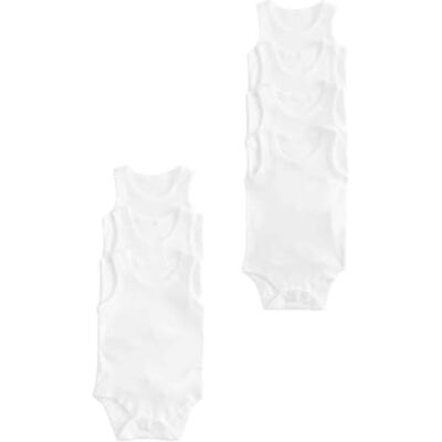 Marks & Spencer Bodies sem mangas para bebé pack de 7, 100% algodão puro Marks & Spencer Bodies sem mangas para bebé pack de 7, 100% algodão puro