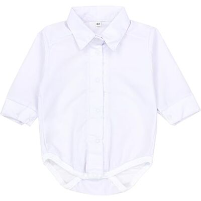 TupTam Body bebé menino com gola – body bebé manga comprida estilo camisa, roupa bebé criança 0-3 meses para cerimónia, Branco TupTam Body bebé menino com gola – body bebé manga comprida estilo camisa, roupa bebé criança 0-3 meses para cerimónia, Branco