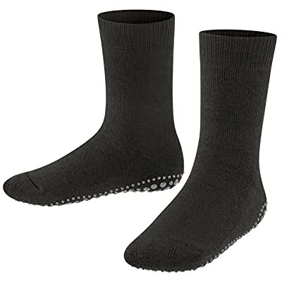 Falke Unissexo crianças Catspads meia pantufas antiderrapante impresso nubs em sola grossa quente plana costura na área do dedo do pé respirável sustentável algodão lã 1 par, Preto preto 3000 Falke Unissexo crianças Catspads meia pantufas antiderrapante impresso nubs em sola grossa quente plana costura na área do dedo do pé respirável sustentável algodão lã 1 par, Preto preto 3000
