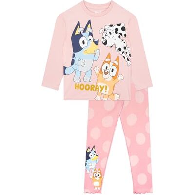 Bluey Conjunto de inverno para menina, t-shirt e leggings para menina, calças de menina, roupa para menina, 18 meses e 8 anos, ROSA, 7-8 anos Bluey Conjunto de inverno para menina, t-shirt e leggings para menina, calças de menina, roupa para menina, 18 meses e 8 anos, ROSA, 7-8 anos