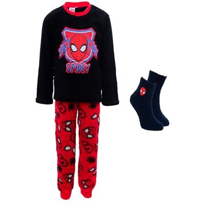 Marvel Spiderman Pijamas para Criança, Camiseta e Calças Longas de Veludo, Pijama de 2 Peças em Polar e Meias Antiderrapantes, Presente para Crianças, Tamanhos 3 a 8 Anos, Vermelho Marvel Spiderman Pijamas para Criança, Camiseta e Calças Longas de Veludo, Pijama de 2 Peças em Polar e Meias Antiderrapantes, Presente para Crianças, Tamanhos 3 a 8 Anos, Vermelho
