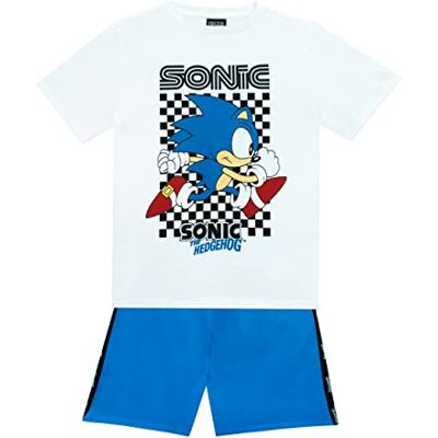 Sonic The Hedgehog Conjunto de t-shirt e calções para menino jogo de crianças azul 10-11 anos Sonic The Hedgehog Conjunto de t-shirt e calções para menino jogo de crianças azul 10-11 anos
